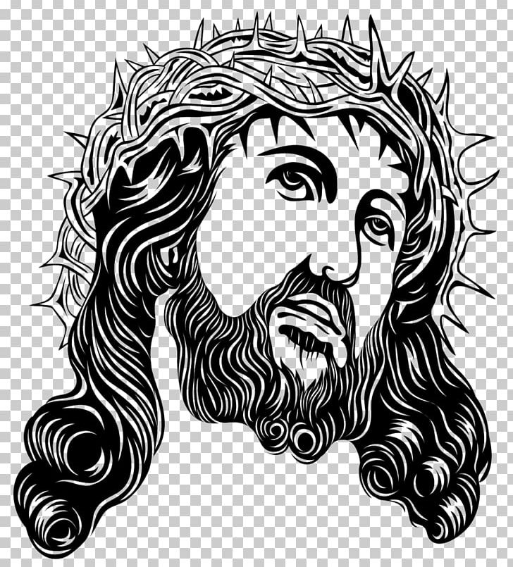 Crown Of Thorns Holy Face Of Jesus PNG, Clipart, Art, Black And White, Child Jesus, Christianity, Clip Art Free PNG Download