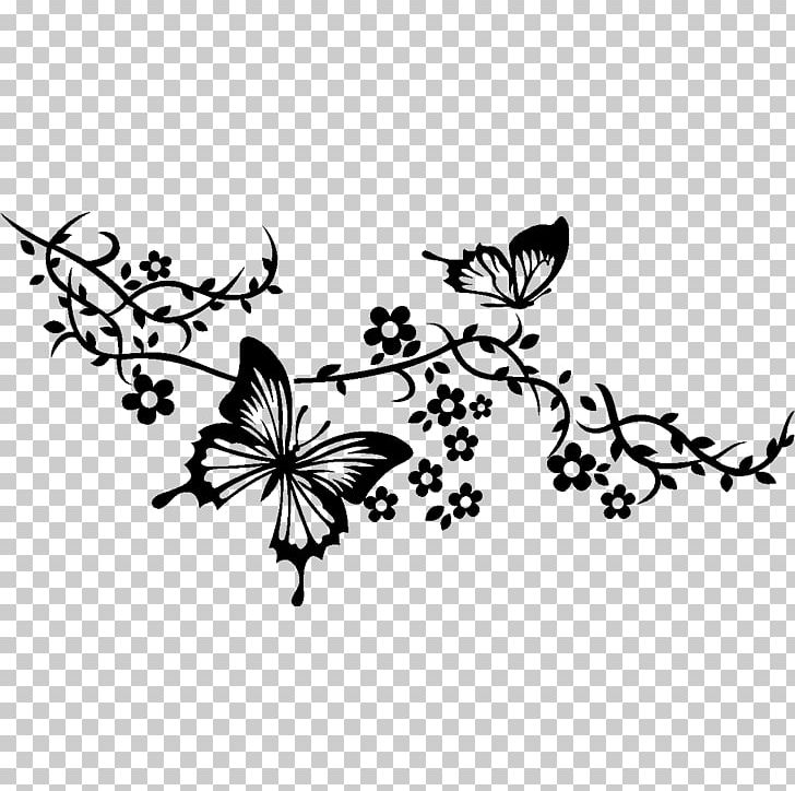 Wall Decal Sticker PNG, Clipart, Arthropod, Black, Black And White, Branch, Brush Footed Butterfly Free PNG Download