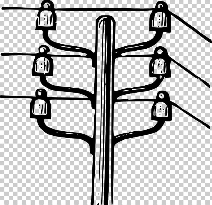 Overhead Power Line Electricity Utility Pole PNG, Clipart, Angle, Black, Black And White, Computer, Computer Icons Free PNG Download