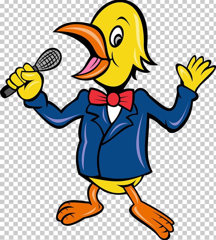 Microphone Singing Cartoon Illustration PNG, Clipart, Artwork, Beak, Beautiful, Bird, Donald Duck Free PNG Download