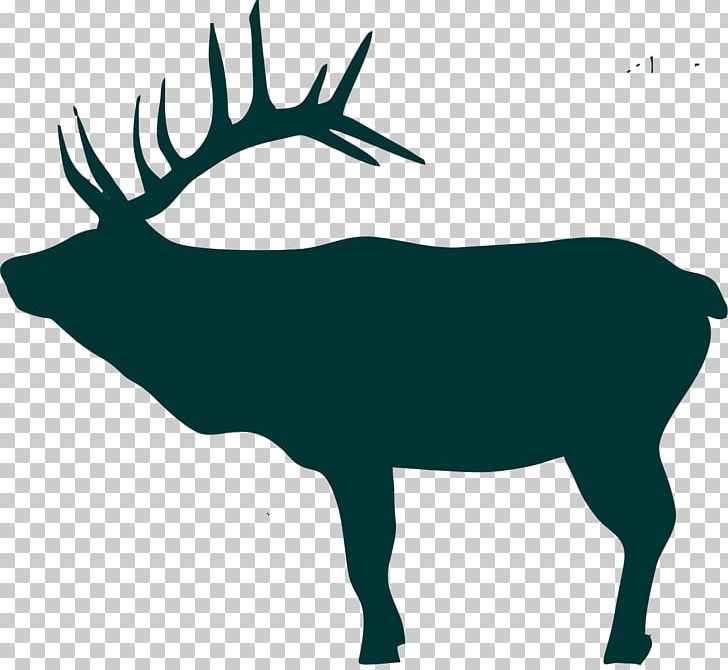 Elk Deer Moose Silhouette PNG, Clipart, Animal, Animals, Antler, Black And White, Cattle Like Mammal Free PNG Download