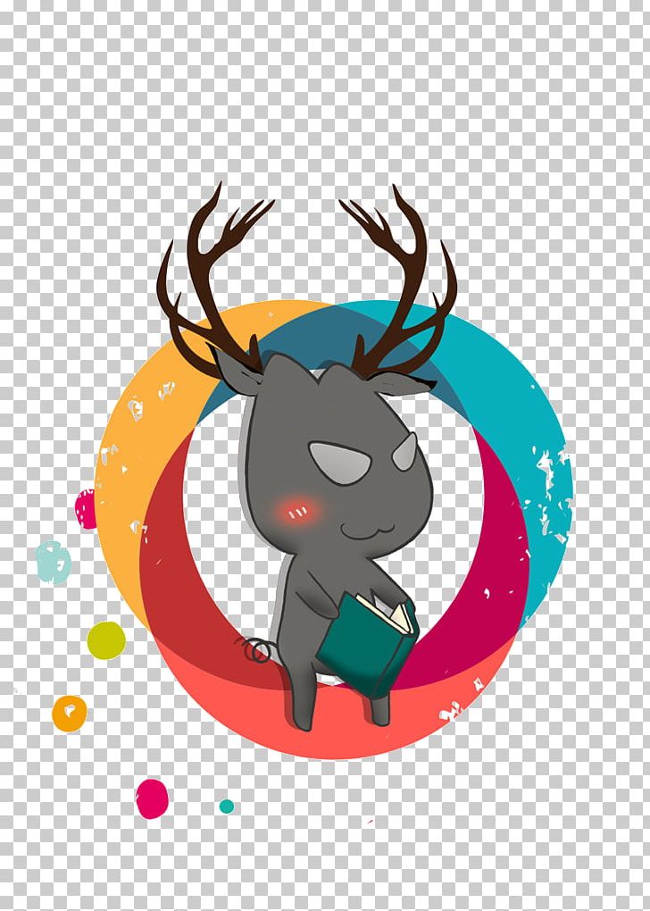Reindeer Christmas Poster PNG, Clipart, Animals, Antler, Cartoon, Christmas Decoration, Christmas Frame Free PNG Download