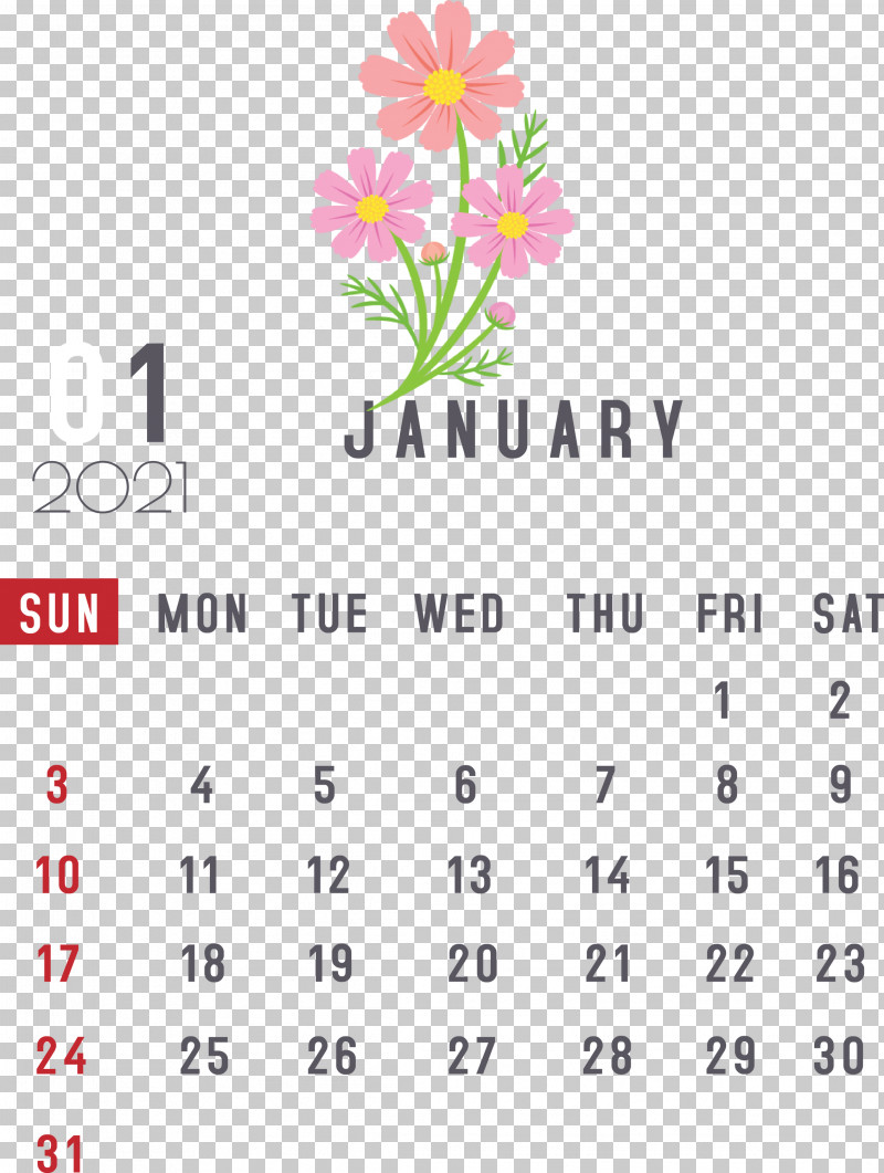 January 2021 Printable Calendar January Calendar PNG, Clipart, 2021 Calendar, Biology, Calendar System, Digital Media Player, Floral Design Free PNG Download