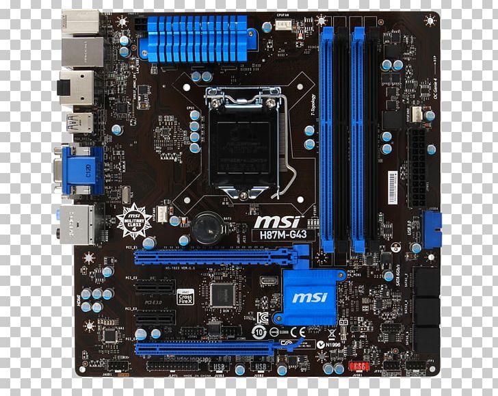Motherboard LGA 1150 MicroATX MSI B85M-G43 PNG, Clipart, Chipset, Computer, Computer Component, Computer Hardware, Cpu Free PNG Download