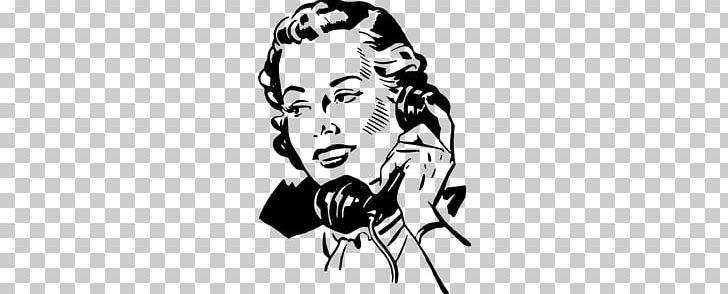 Woman Telephone PNG, Clipart, Art, Artwork, Black And White, Drawing, Fictional Character Free PNG Download