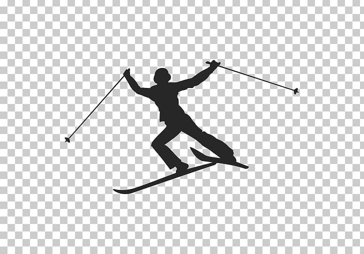 Ski Poles Skiing Silhouette Sport Skier PNG, Clipart, Angle, Balance, Baseball Equipment, Crosscountry Skiing, Drawing Free PNG Download