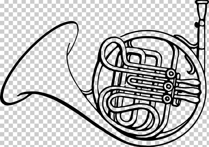 French Horns Coloring Book Drawing Musical Instruments PNG, Clipart, Black And White, Brass Instrument, Brass Instruments, Coloring Book, Composition Free PNG Download