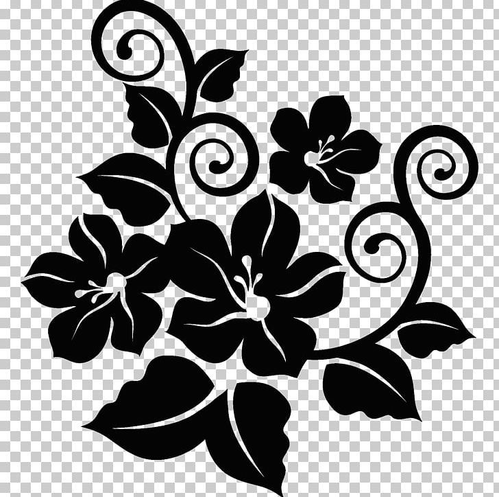 Floral Design Monochrome Petal Leaf PNG, Clipart, Black, Black And White, Black M, Branch, Flora Free PNG Download