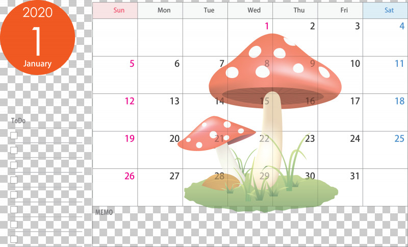 January 2020 Calendar January Calendar 2020 Calendar PNG, Clipart, 2020 Calendar, Agaric, January 2020 Calendar, January Calendar, Mushroom Free PNG Download