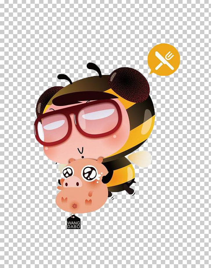 Bee Cartoon Illustration PNG, Clipart, Black, Glasses, Gratis, Hand Drawn, Hand Drawn Arrows Free PNG Download
