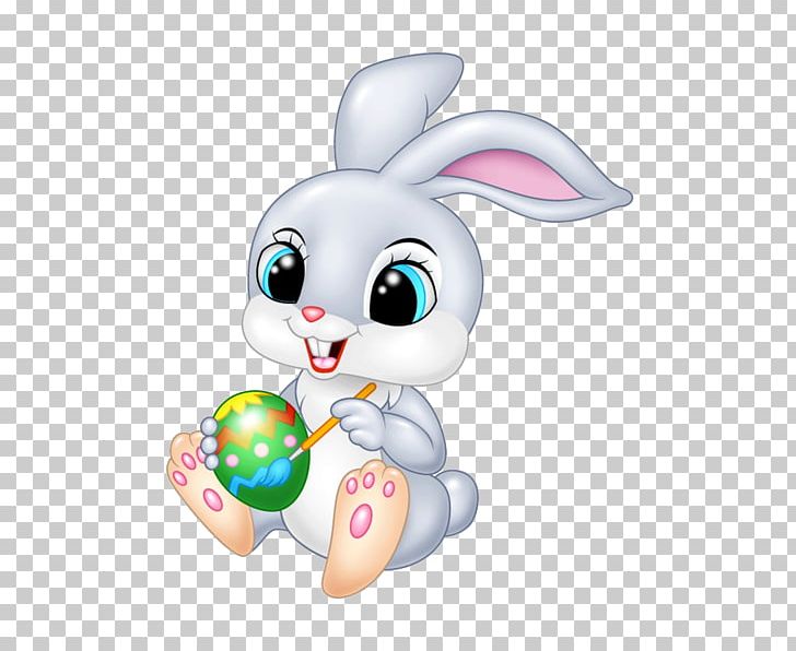 cute easter bunny with eggs