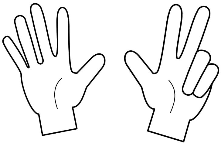hand clipart black and white