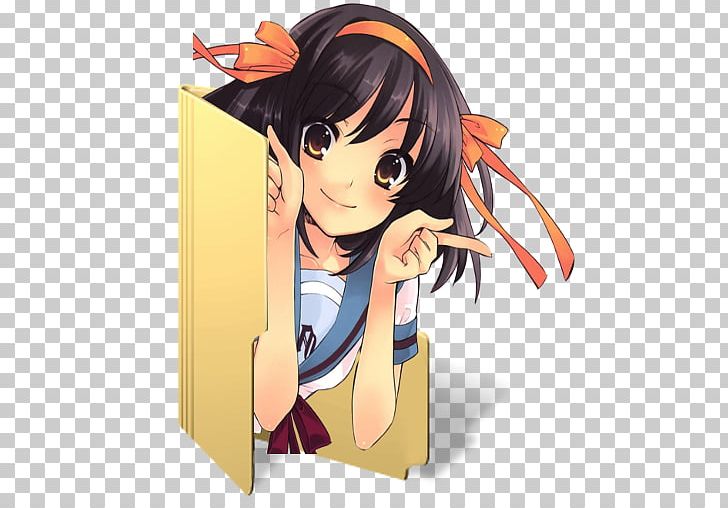 Haruhi Suzumiya Computer Icons PNG, Clipart, Anime, Art, Black Hair, Brown Hair, Cartoon Free PNG Download