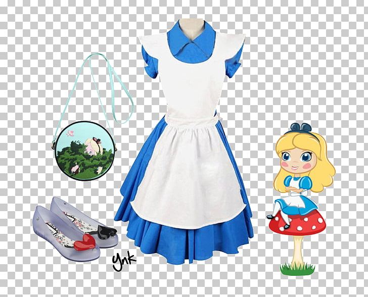 Costume Blue Cosplay Alice In Wonderland Dress PNG, Clipart, Alice In Wonderland, Apron, Black White, Cartoon, Clothing Free PNG Download