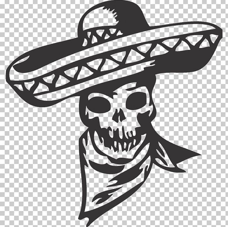 Calavera Mexico Skull Wall Decal Mexicans PNG, Clipart, Art, Black And White, Bone, Calavera, Cartoon Free PNG Download