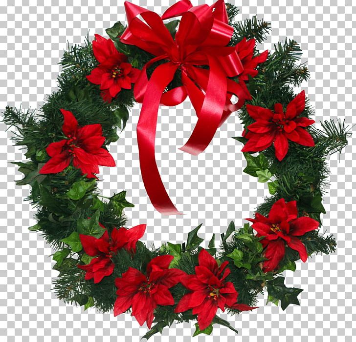 Wreath Poinsettia Cut Flowers Christmas PNG, Clipart, Autumn, Christmas, Christmas Decoration, Christmas Ornament, Conifer Cone Free PNG Download