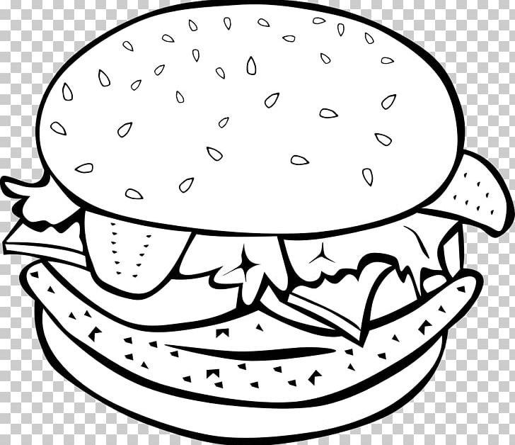 Hamburger French Fries Junk Food Fast Food Coloring Book PNG, Clipart, Artwork, Black And White, Cheeseburger, Circle, Drawing Free PNG Download