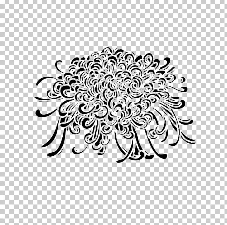Chrysanthemum Drawing PNG, Clipart, Black, Black And White, Circle, Classical, Designer Free PNG Download