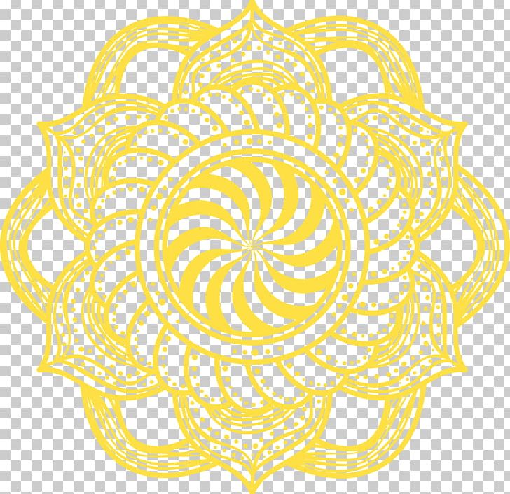 Mandala Yellow Flowers PNG, Clipart, Area, Buddhism, Circle, Computer Icons, Datura Free PNG Download