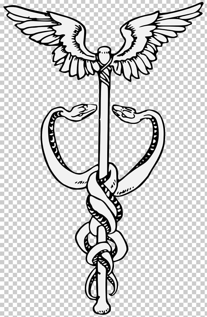 Staff Of Hermes Caduceus As A Symbol Of Medicine PNG, Clipart, Beak, Bird, Black And White, Caduceus, Caduceus As A Symbol Of Medicine Free PNG Download