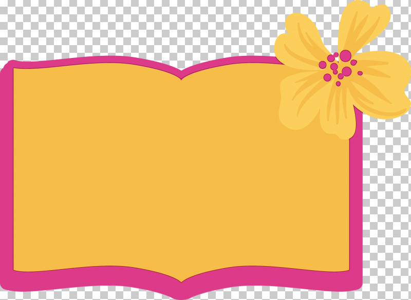 Cartoon Flower Line Yellow Petal PNG, Clipart, Book Frame, Cartoon, Flower, Flower Frame, Geometry Free PNG Download