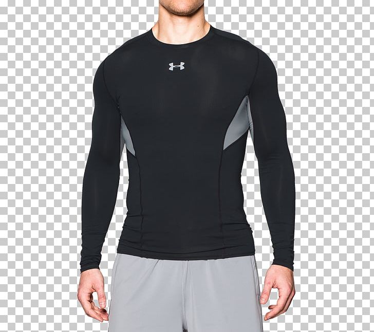 Long-sleeved T-shirt Under Armour Long-sleeved T-shirt Top PNG, Clipart, Black, Clothing, Jacket, Jersey, Joint Free PNG Download