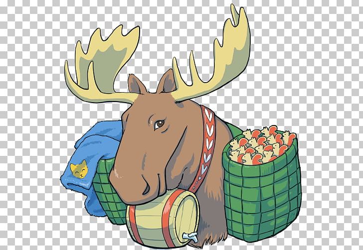 Reindeer Moose Antler Digital Painting PNG, Clipart, Antler, Cartoon, Cattle Like Mammal, Character, Deer Free PNG Download