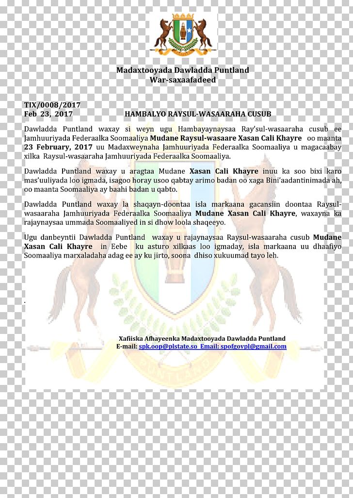 Madaxtooyada Puntland Tukaraq Al-Shabaab Garowe Online Dhulbahante PNG, Clipart, Abdiweli Mohamed Ali, Alshabaab, Area, Diagram, Document Free PNG Download