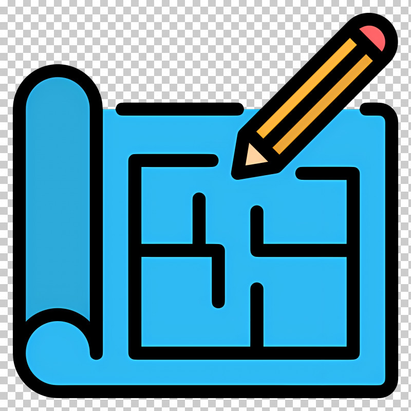 Construction Drawing - Blueprint With Pencil PNG