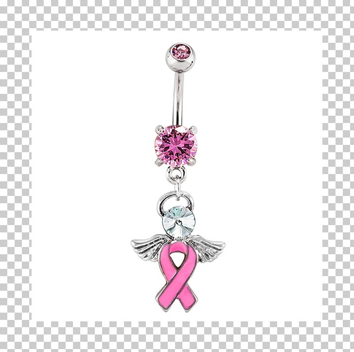 Earring Body Jewellery Charms & Pendants Silver PNG, Clipart, Belly Button, Body Jewellery, Body Jewelry, Breast Cancer, Breast Cancer Awareness Free PNG Download