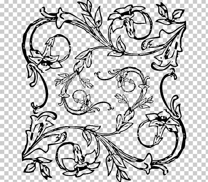 Flower Floral Design PNG, Clipart, Artwork, Black And White, Branch, Coloring Book, Decorative Arts Free PNG Download
