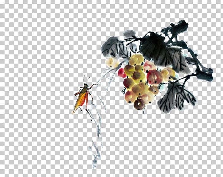 Insect Ink Wash Painting Sketch PNG, Clipart, Antiquity, Chinese Painting, Drawing, Floral, Floral Background Free PNG Download