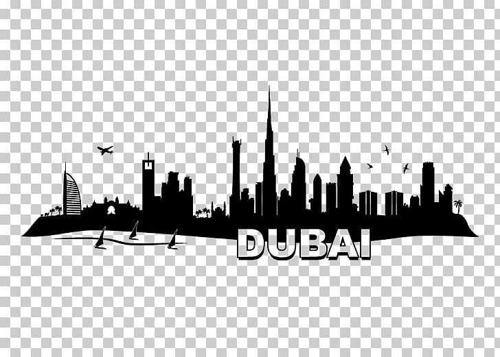 Dubai Skyline Wall Decal Sticker New York City PNG, Clipart, Arab, Arab Ornament, Black And White, Brand, City Free PNG Download