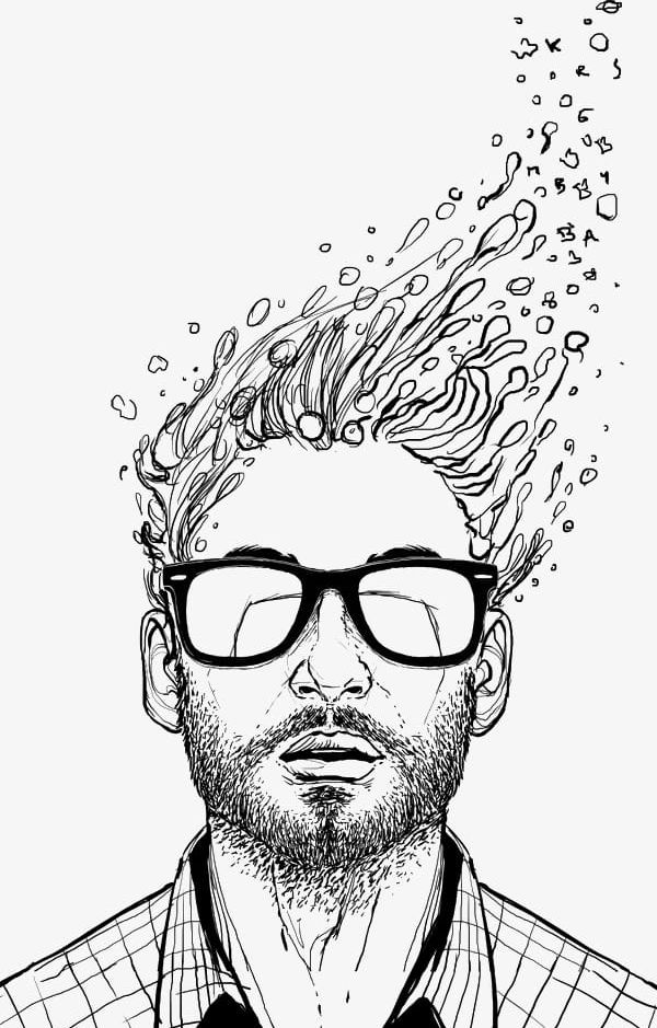 Hair Floating Up People Who Wear Glasses Line Art Fig. PNG, Clipart, Art, Art Clipart, Fig., Fig. Clipart, Floating Free PNG Download