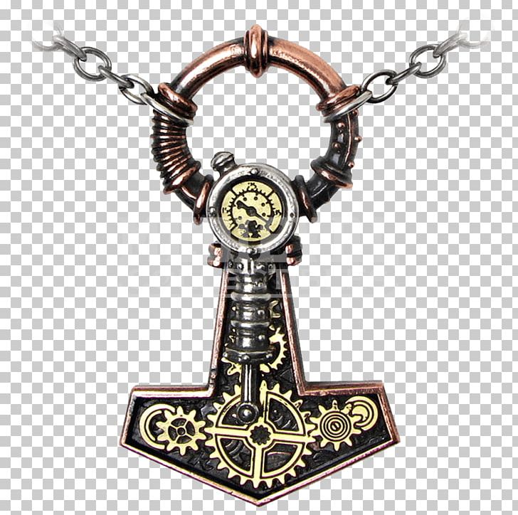 Charms & Pendants Necklace Mjölnir Jewellery Steampunk PNG, Clipart, Amulet, Body Jewelry, Brass, Chain, Charms Pendants Free PNG Download