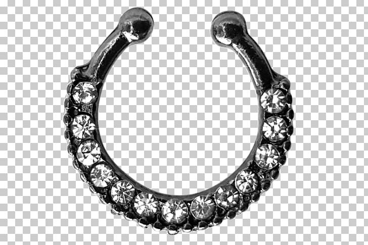 Earring Nasal Septum Nose Body Jewellery PNG, Clipart, Black And White, Body, Body Jewellery, Body Jewelry, Body Piercing Free PNG Download