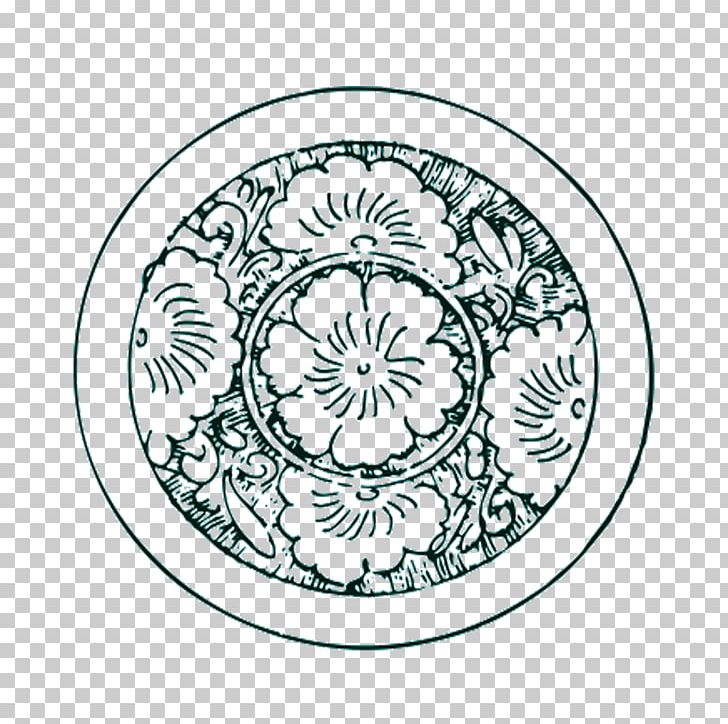 Flower Pixel Circle PNG, Clipart, Antique, Area, Black And White, Blue, Blue Circle Free PNG Download