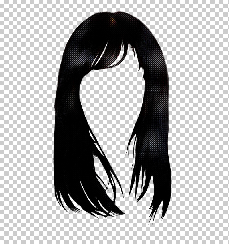 Hair Black Hair Hairstyle Head Long Hair PNG, Clipart, Bangs, Blackandwhite, Black Hair, Hair, Hairstyle Free PNG Download