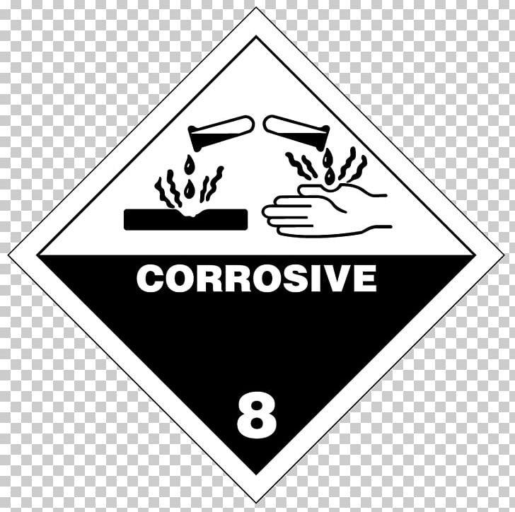 HAZMAT Class 8 Corrosive Substances Dangerous Goods Placard Hazard Symbol PNG, Clipart, Acid, Angle, Area, Black, Black And White Free PNG Download