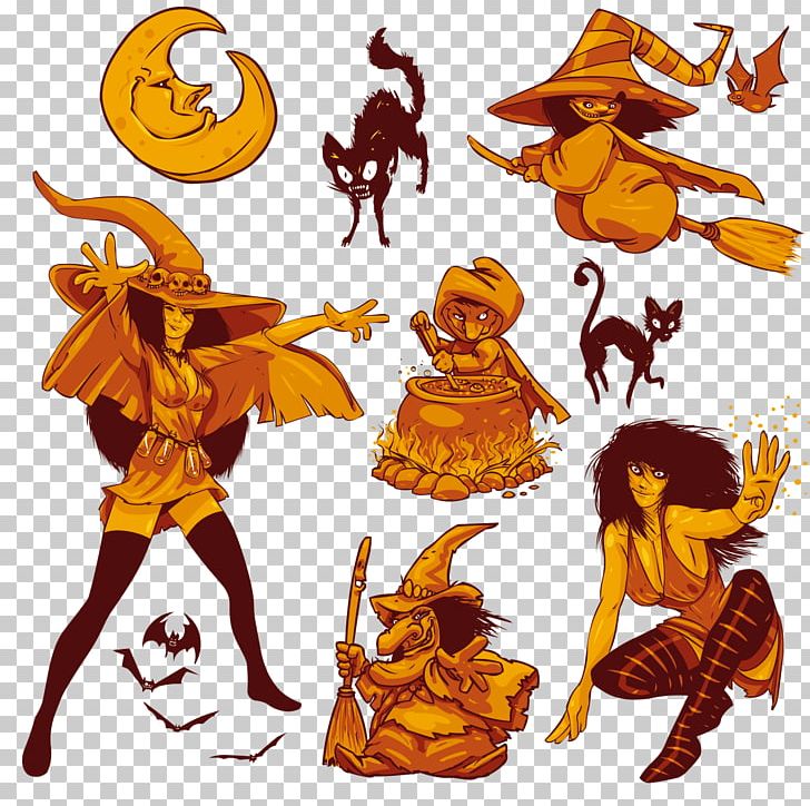 Witchcraft Illustration PNG, Clipart, Cartoon, Creative Design, Elements, Encapsulated Postscript, Fantasy Free PNG Download