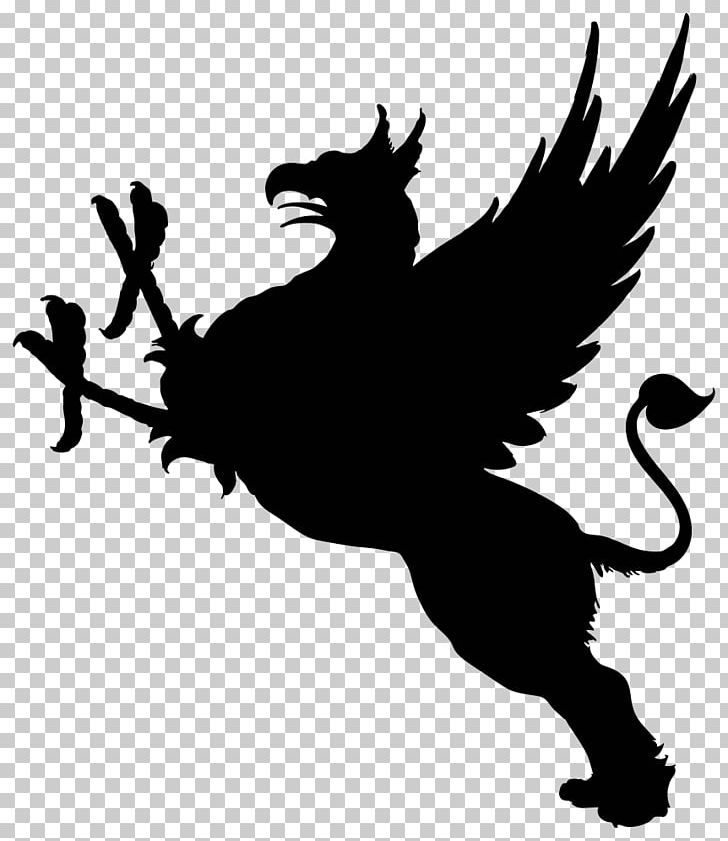Griffin Silhouette PNG, Clipart, Animali Araldici, Beak, Bird, Black And White, Clip Art Free PNG Download