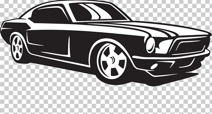 mustang car clipart black and white