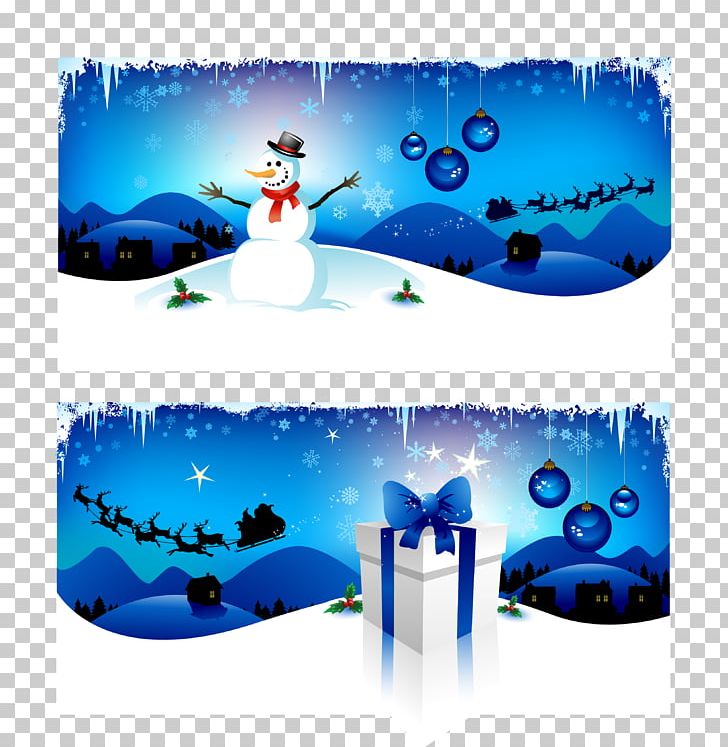 Santa Claus Christmas Banner Illustration PNG, Clipart, Blue, Blue Christmas, Business Card, Card Vector, Christmas Card Free PNG Download