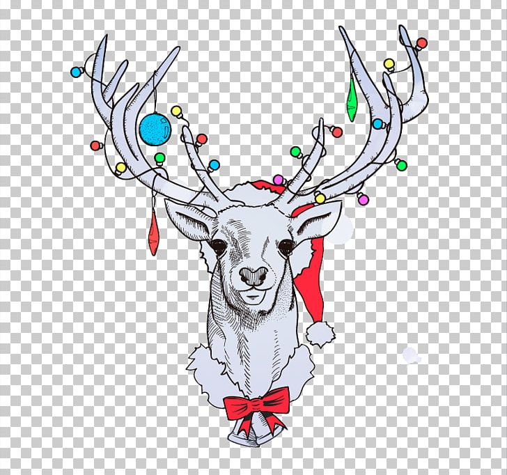 Reindeer Santa Claus Christmas PNG, Clipart, Antler, Canvas, Cartoon, Christmas Decoration, Christmas Frame Free PNG Download