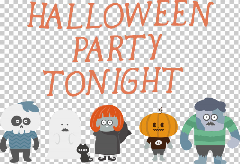 Halloween Halloween Party Tonight PNG, Clipart, Behavior, Biology, Cartoon, Halloween, Happiness Free PNG Download