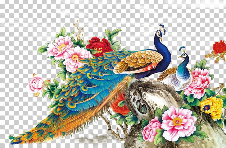Chinese Painting Techniques Bird Peafowl Wall Decal PNG, Clipart, Art, Artist, Brush, Calligraphy, Canvas Free PNG Download