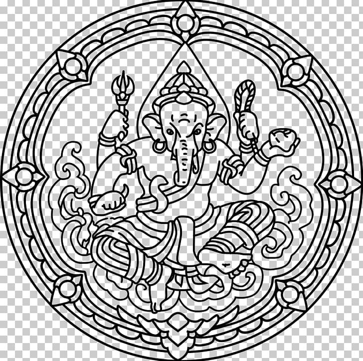 Silpakorn University Ganesha Fine Arts Department Sangha Seals Of The Provinces Of Thailand PNG, Clipart, Area, Art, Black And White, Bodhisattva, Circle Free PNG Download