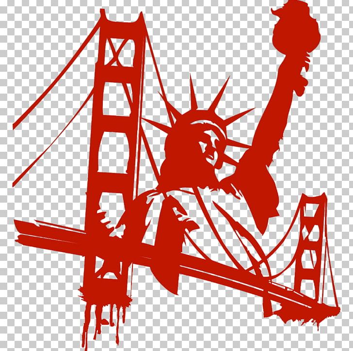 Statue Of Liberty Manhattan Bridge Golden Gate Bridge Sticker PNG, Clipart, Angle, Apple, Area, Art, Artwork Free PNG Download
