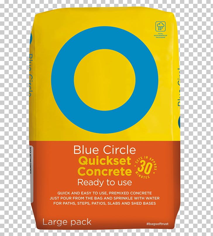Blue Circle Quick Set Concrete Cement Brand Product PNG, Clipart, Brand, Cement, Concrete, Orange, Yellow Free PNG Download