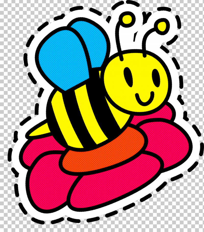 Yellow Cartoon Pink Honeybee Membrane-winged Insect PNG, Clipart, Bee, Cartoon, Circle, Honeybee, Insect Free PNG Download